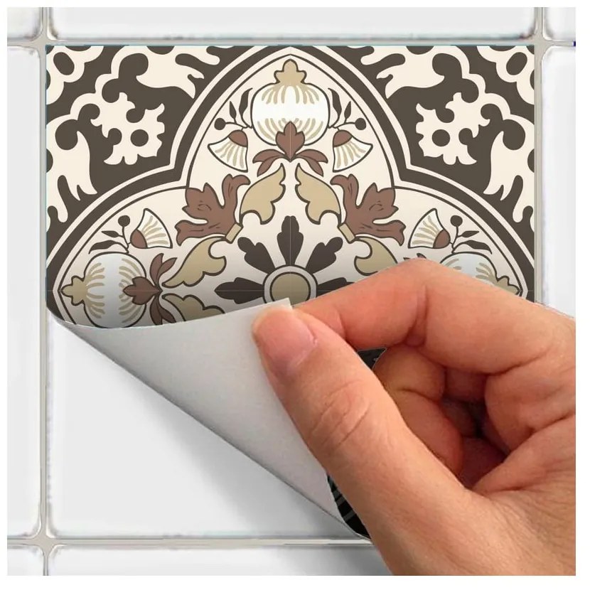 Sada 9 dekoratívnych samolepiek na stenu Ambiance Ancône, 15 × 15 cm