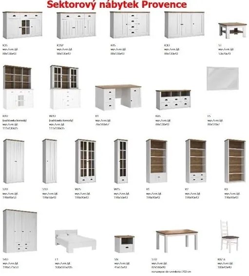 Šatníková skriňa PROVENCE S1D, sosna andersen / dub lefkas