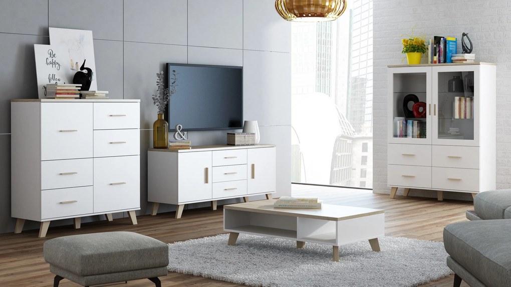 Cama Biela komoda Lotus 2D4S