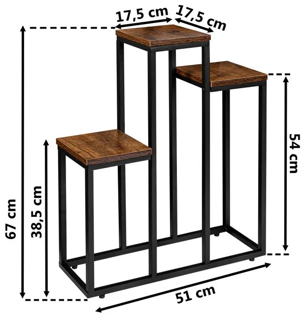 Stojan na kvety AGRAS RUSTIC čierny