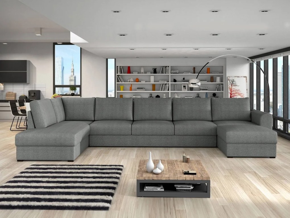 Sedacia súprava Szafran Large, Dostupné poťahy: ekokoža Soft 017 + Lux 06, Strana: Pravá - U