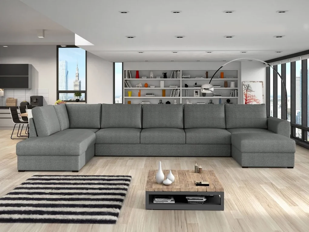 Sedacia súprava Szafran Large, Dostupné poťahy: ekokoža Soft 017 + Lux 06, Strana: Pravá - U