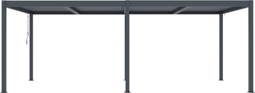 Hliníková bioklimatická pergola s lamelami BestBerg BBP-18G / 600 × 304 × 218 cm / sivá
