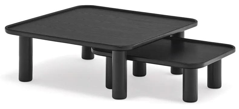 Súprava 2 čiernych odkladacích stolíkov Teulat Nest