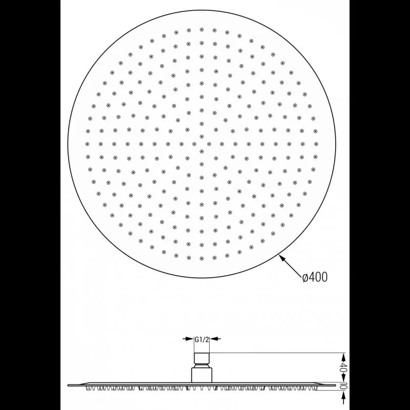 Mexen sprchová nerezová hlavica Round 40 cm, chróm, 79240-00