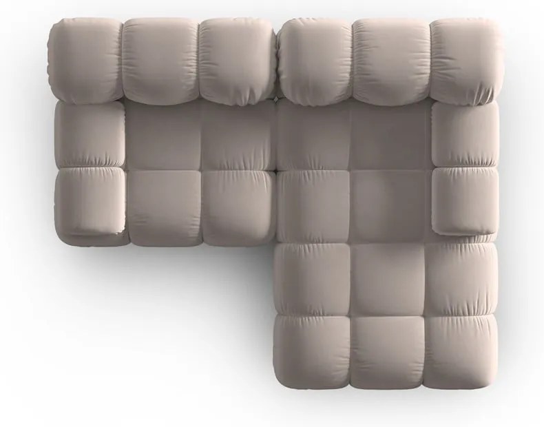 Svetlohnedá zamatová modulárna rohová pohovka (pravý roh) Bellis – Micadoni