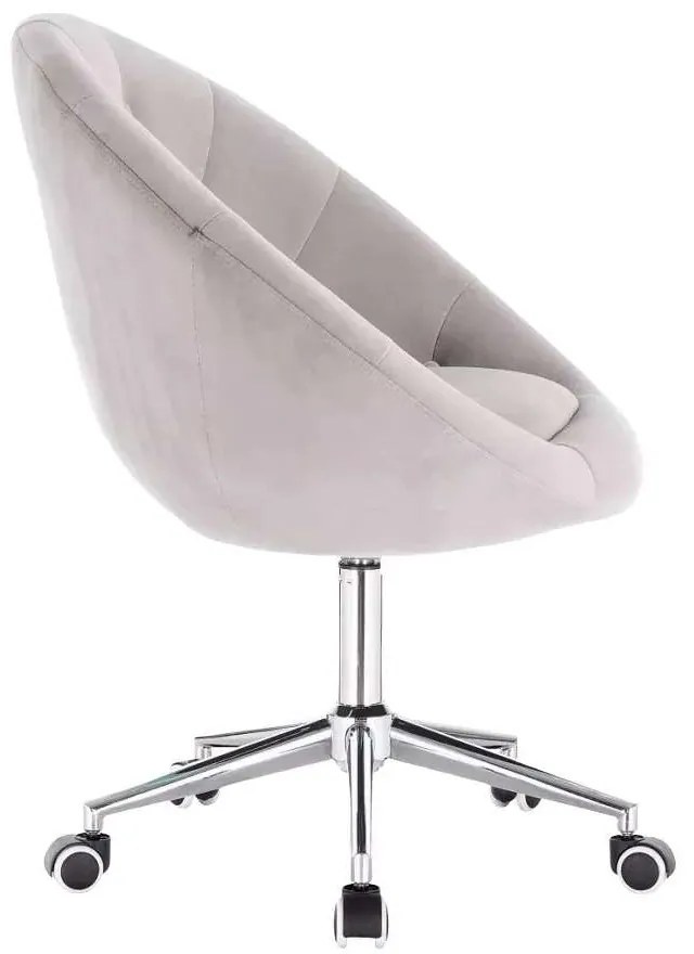 LuxuryForm DESIGN Kreslo VERA VELUR na striebornej podstave s kolieskami - svetlo šedé