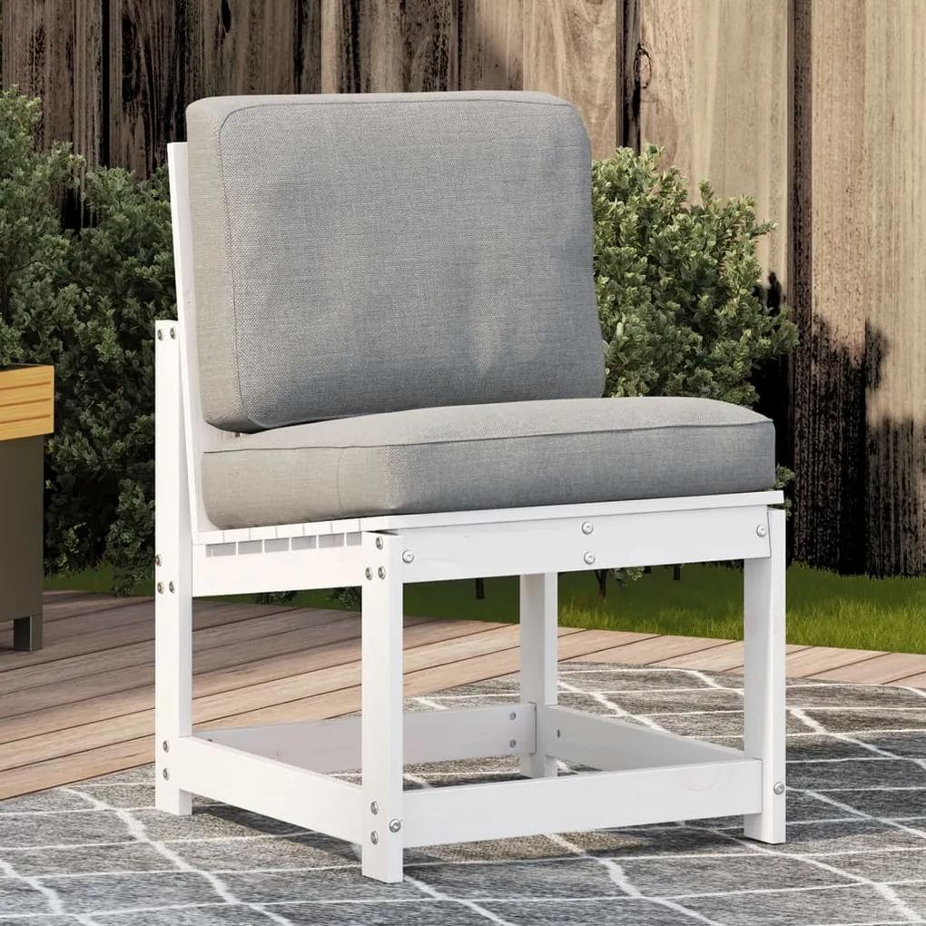 Záhradná stolička biela 50,5x55x77 cm borovicový masív 832616