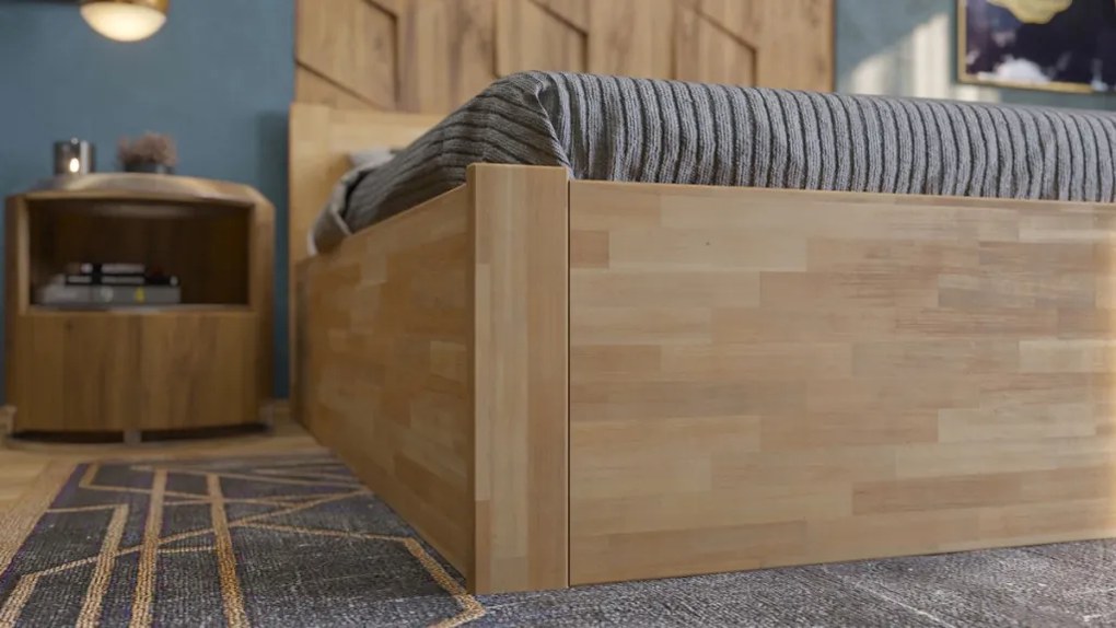 Posteľ s úložným priestorom Fava Box 180x200 cm, prírodný buk