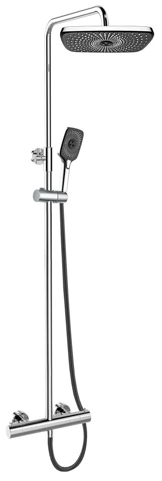 Mereo Mereo, Termostatická sprchová batéria s hlavovou hranatou sprchou, MER-CB60104TSG