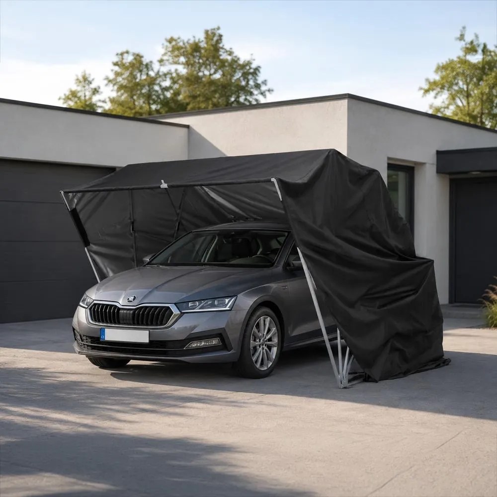 Sklápacie krytie na automobil Avenberg SHELL 5.5 x 2.5 m čierna