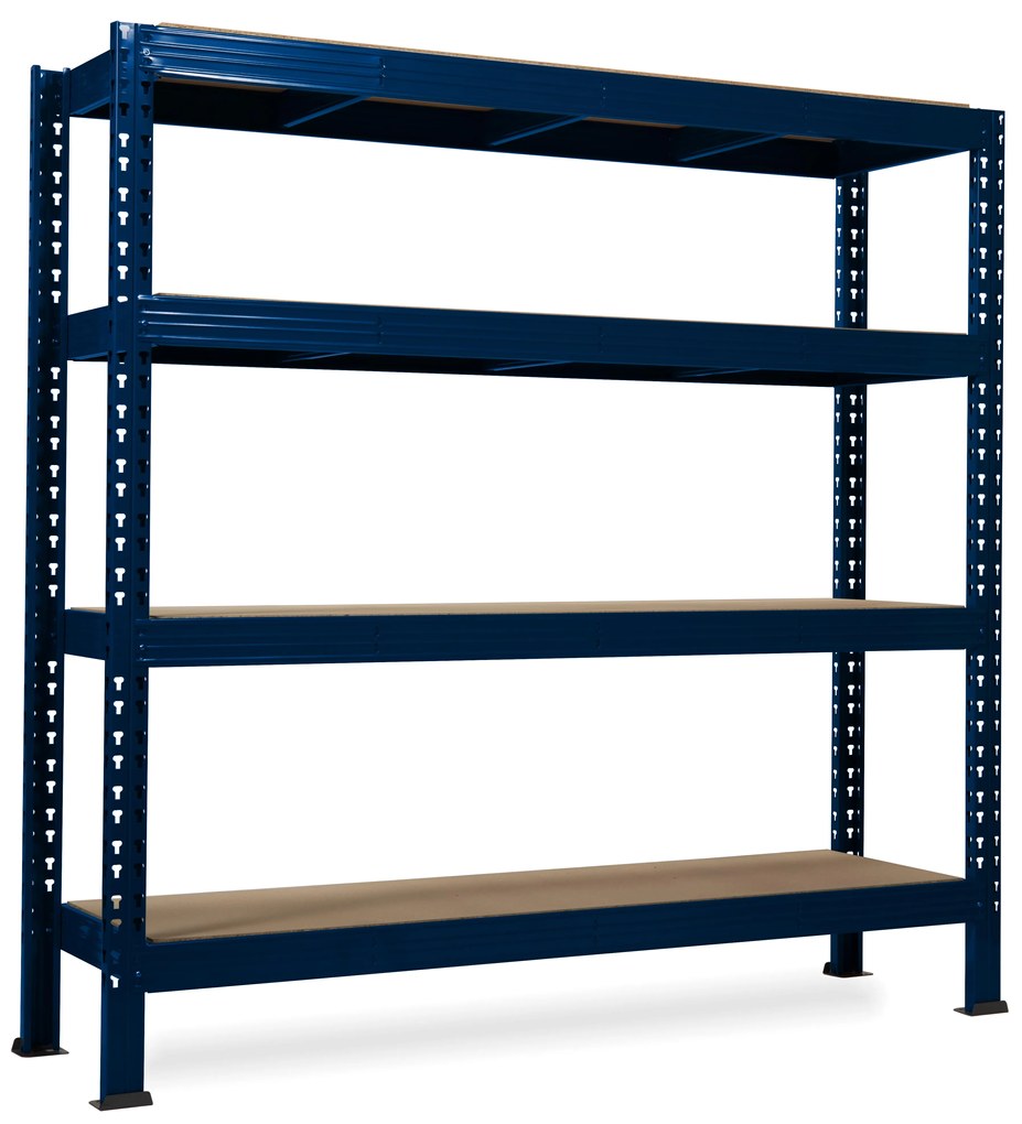 Trestles Nekonečný priemyselný regál 2200x2400x600, 4 police Farba: červená a čierna
