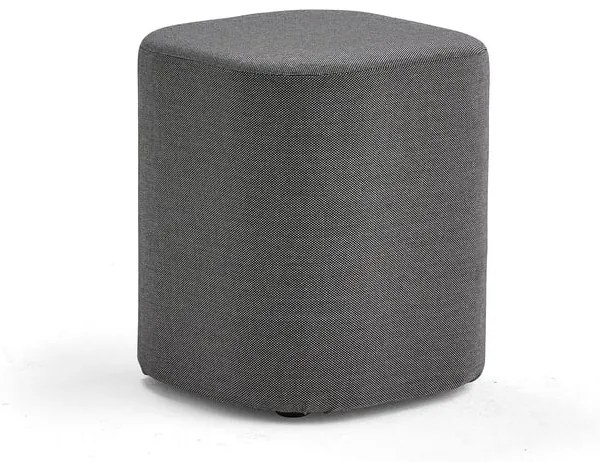 Taburet COMFY, vlnená tkanina, tmavošedá