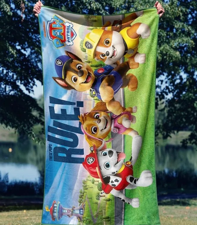 Detská osuška Tlapková Patrola Všetky Tlapky do Centrály 70x140 cm
