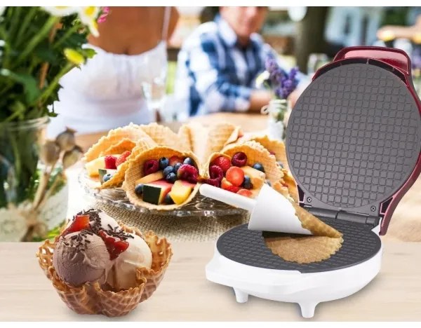 Beper - 2v1 vaflovač 1000 W/230 V, červený