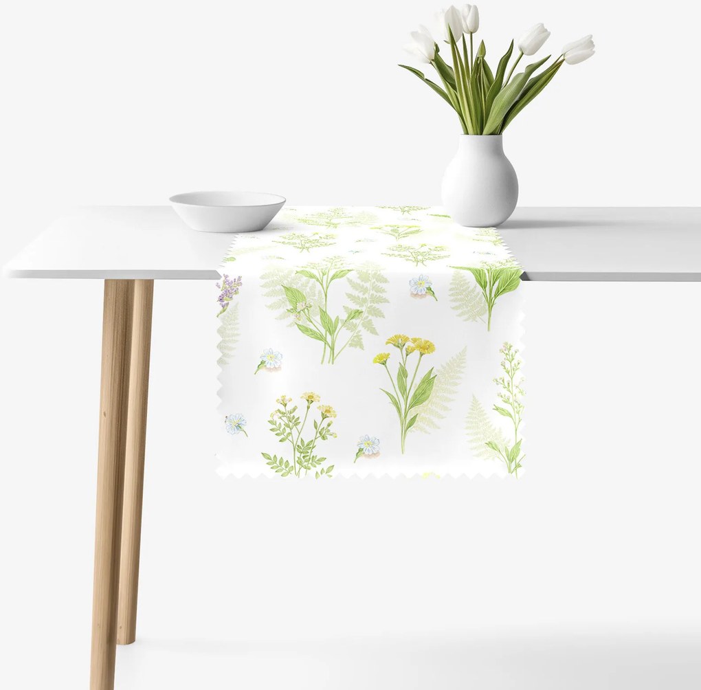 Goldea behúň na stôl teflónový - lesné kvety 50x160 cm