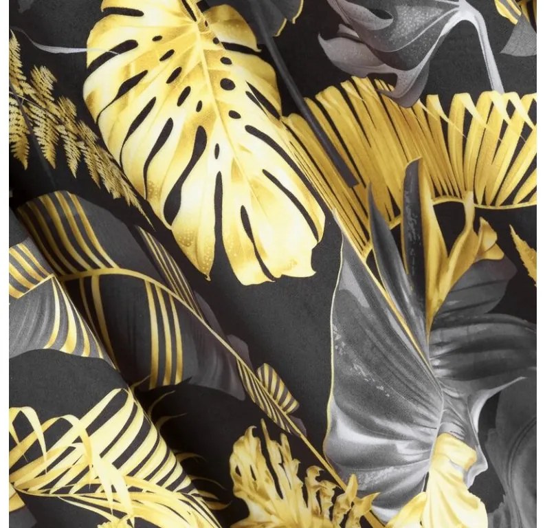 DECOREUM zamatový záves s potlačou 140 cm x 270 cm žltá 100 % polyester Rozmer varianty: 140 cm x 270 cm, Farba varianty: Tyrkysová 105298