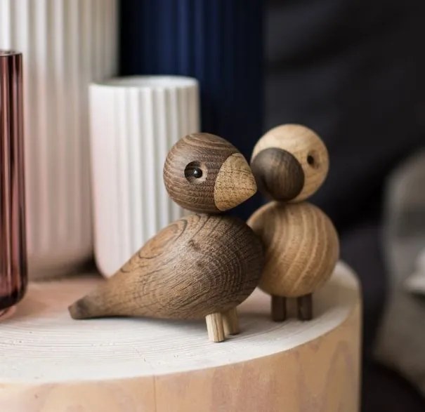 Kay Bojesen Drevené vtáčiky Lovebirds Oak Wood - set 2 ks