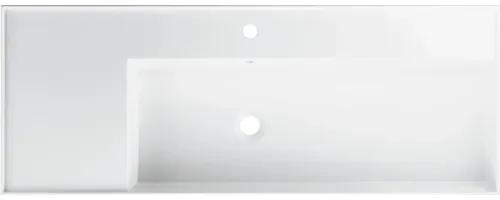 Umývadlo Jungborn QUATTRO odkladacia plocha vľavo 1210x 46 cm lesklá biela TW15011