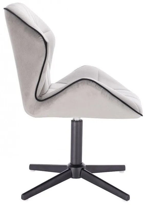 LuxuryForm DESIGN Stolička MILANO MAX VELUR na čiernom kríži - šedá