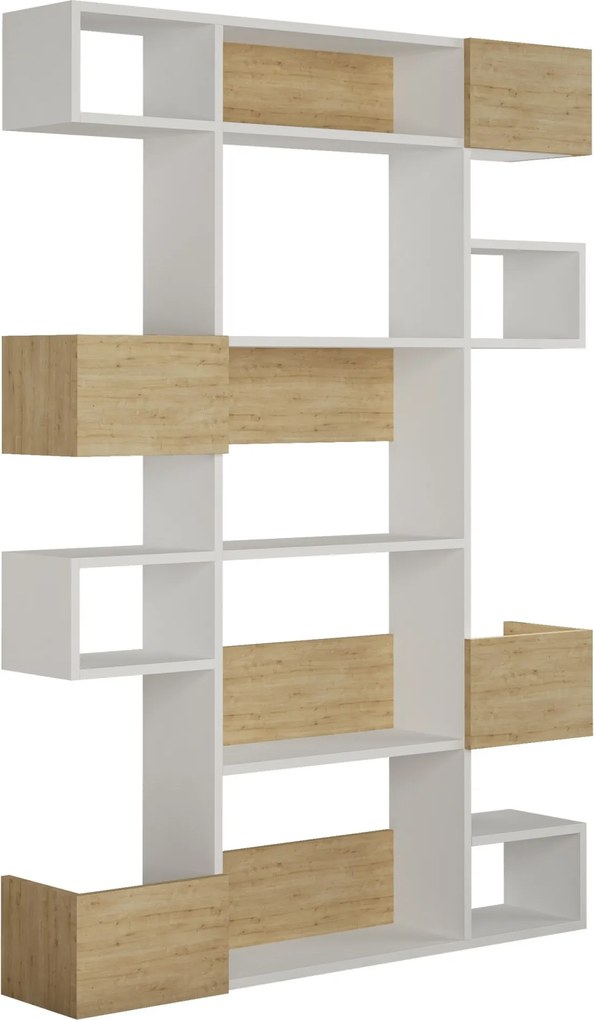 Knižnica Houseland Niho biela/dub prírodný