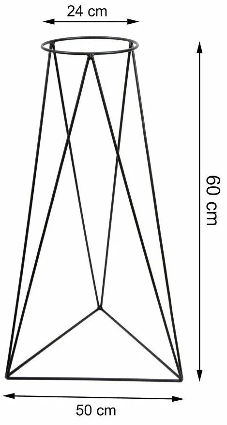 Moderný stojan na kvetináč 60 cm čierny