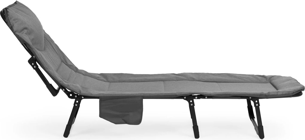 Skládací kempingové lehátko BORN 200x65 cm šedé