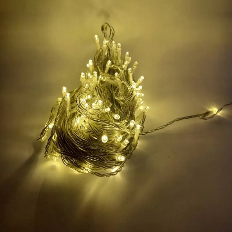 DECOLED Svetelná reťaz LED ELSLN, 20 m, 100 teplých bielych LED diód, priehľadný kábel