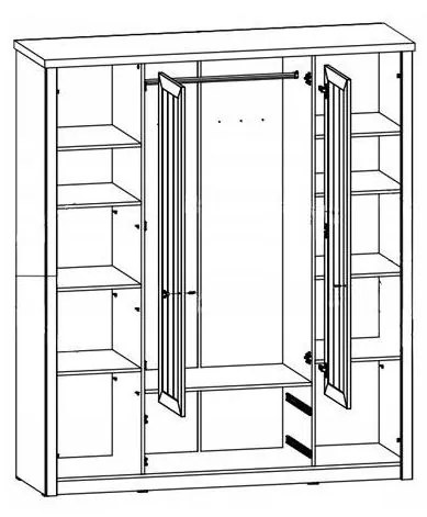 Gala nábytok Šatníková skriňa PROVANCE S4D