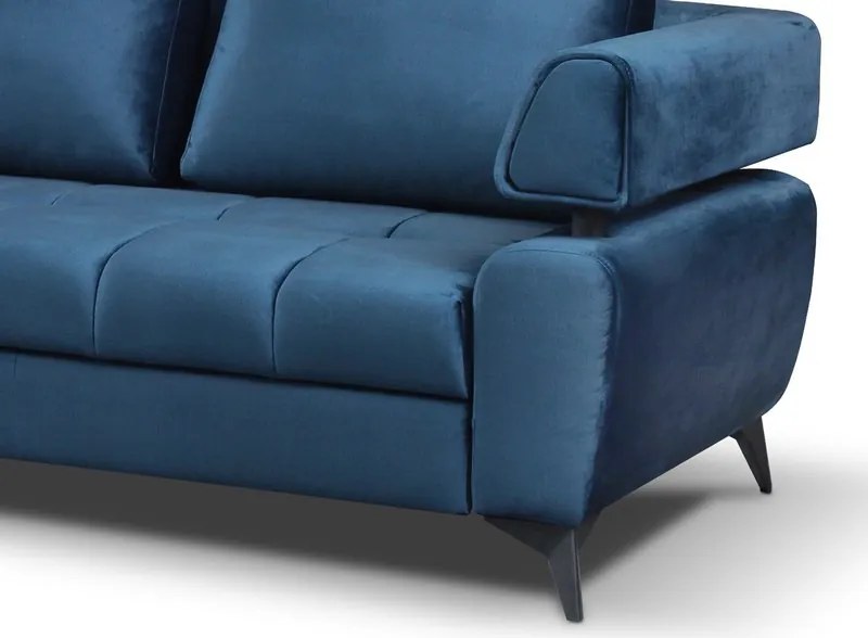 Rohová sedacia súprava Paris, modrá látka, ľavý roh