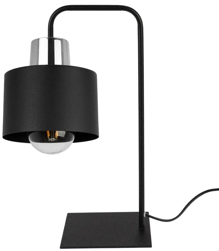 Stolná lampa Panta, 1x čierne kovové tienidlo, ch