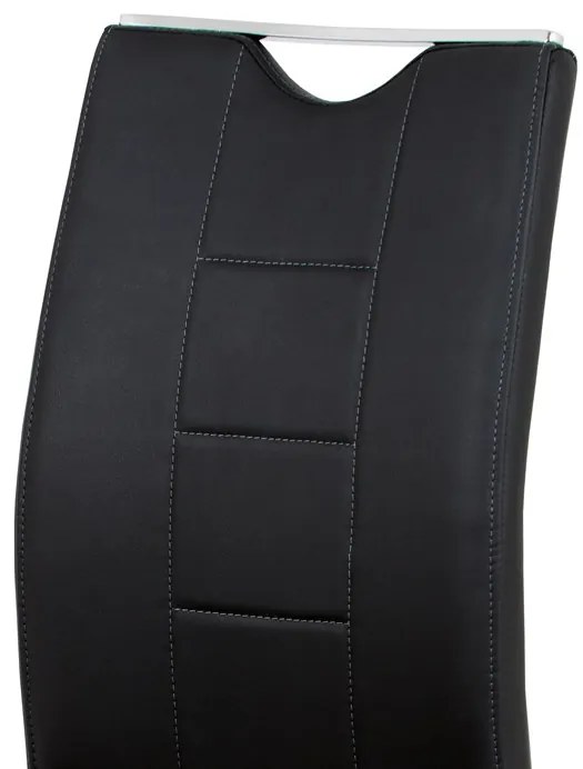 BONTEC Jedálenská stolička, čierna, ekokoža, DCL-411 BK Farba: Šedá