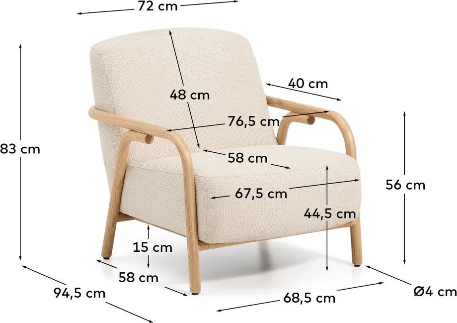Béžové ženilkové kreslo Sylo – Kave Home