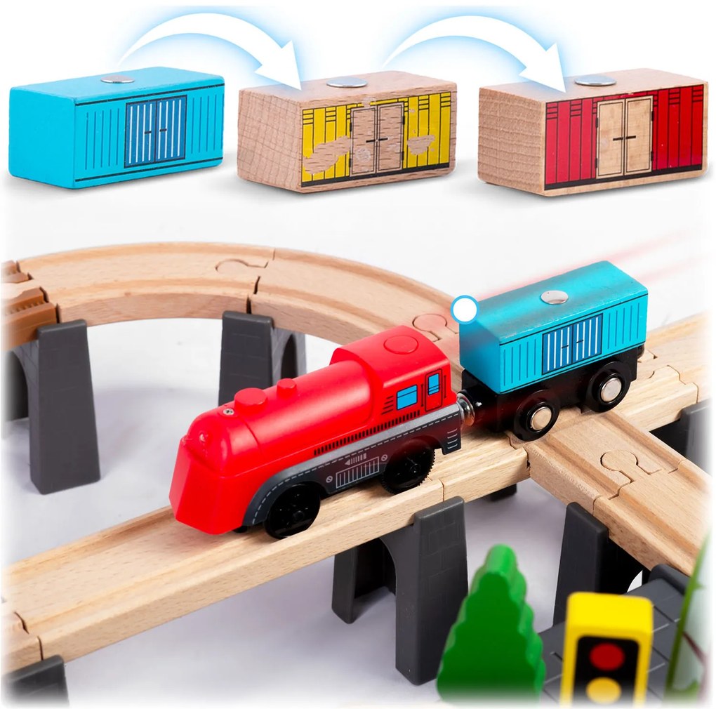 Drevené vláčikové mestečko 100 ks RK-879 Ricokids