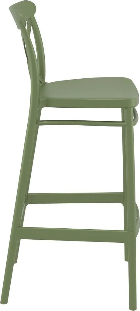 CROSS BAR 75 záhradná barová stolička olive green