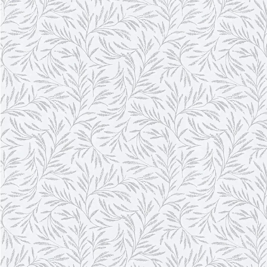 Vliesové tapety na stenu Alpha 33326-1, rozmer 10,05 m x 0,53 m, florálny vzor strieborný na svetlo sivom podklade, A.S. CRÉATION