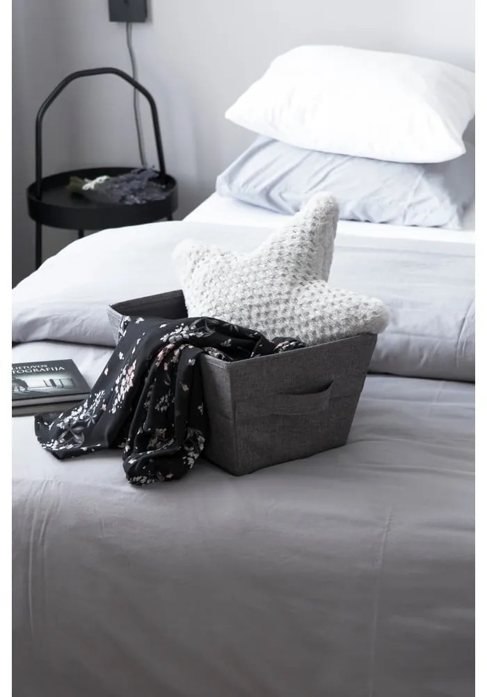 Sivý úložný koš Bigso Box of Sweden Tap, 26 x 19 cm