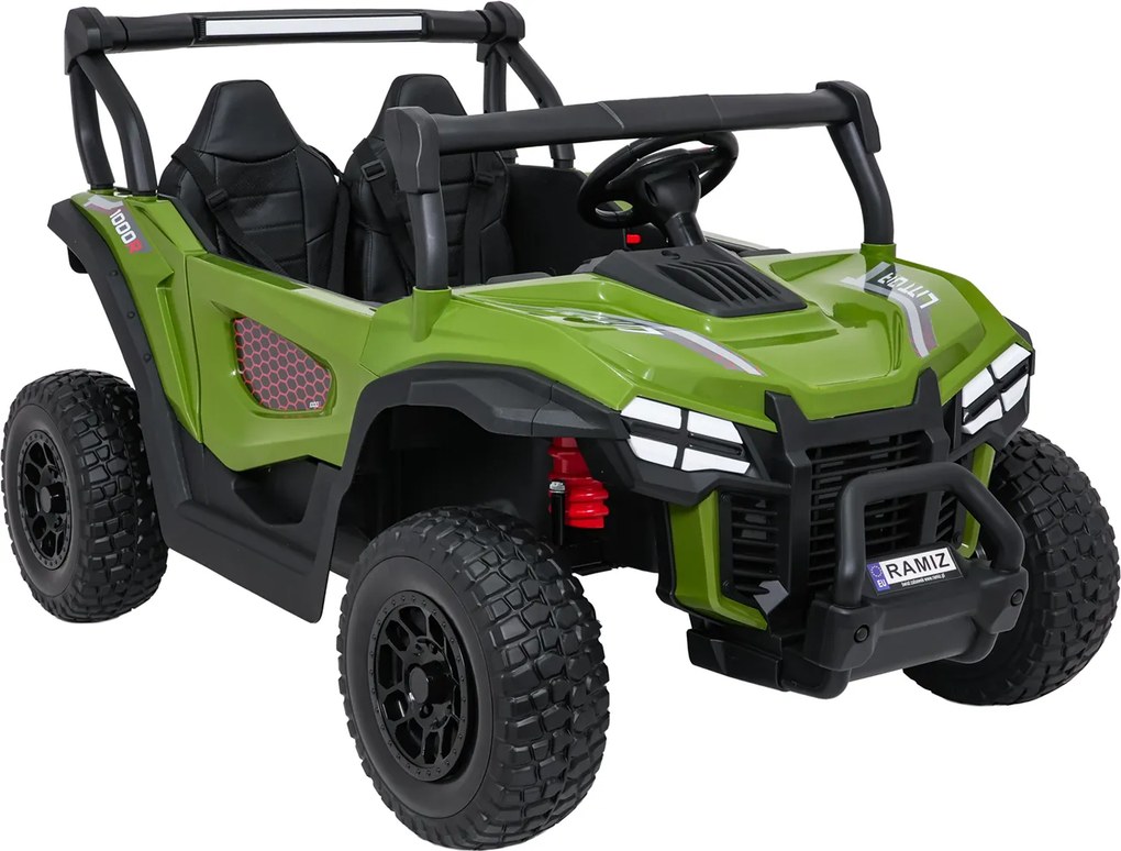 Ramiz Elektrická bugina Gravity pre deti zelená + pohon 4x4 + diaľkové ovládanie