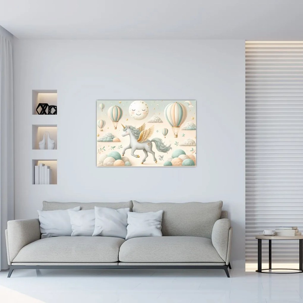 Obraz - Šťastný jednorožec (90x60 cm)