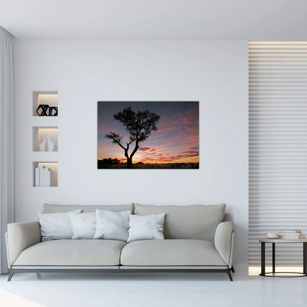 Obraz - Strom a červánky (90x60 cm)
