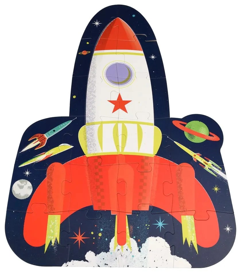 Puzzle (počet dielikov 18) Space Age rocket – Rex London