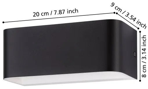 Eglo 901017 - LED Nástenné svietidlo SANIA LED/10W/230V 3000K čierna