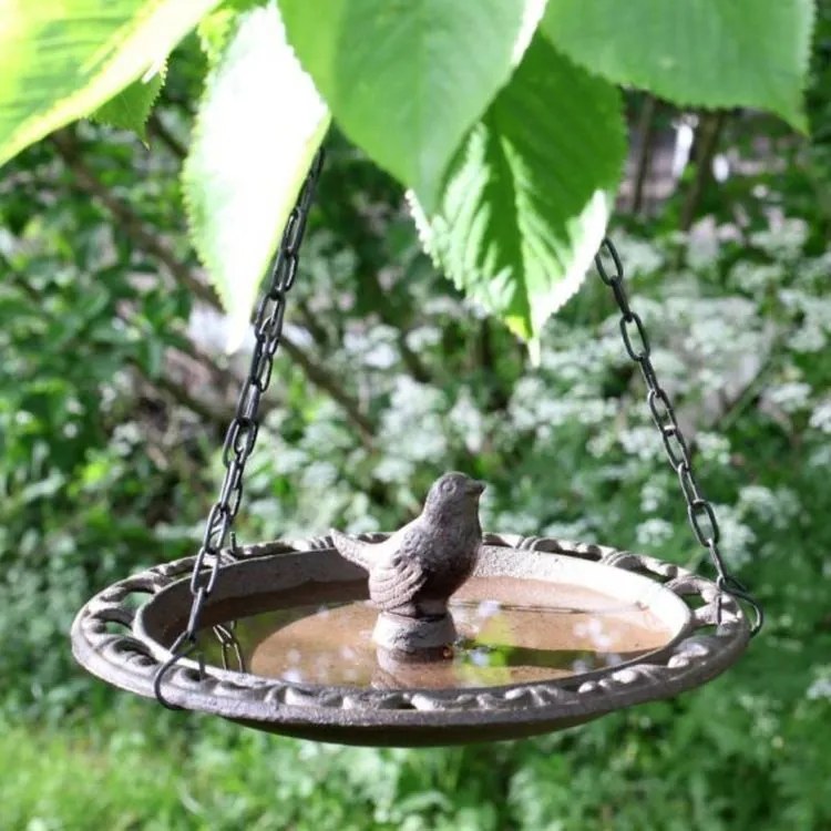 Závesné liatinové fontánka s pitnou vodou pre vtáčiky Bird - 23 * 23 * 8 cm