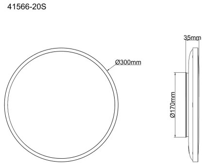 Globo 41566-20S - LED stropné svietidlo NIELSEN LED/20W/230V, priemer 30 cm, čierne