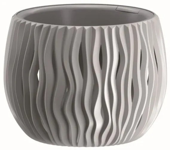 Prosperplast Okrúhly kvetináč Sandy sivý, varianta 14,4 cm