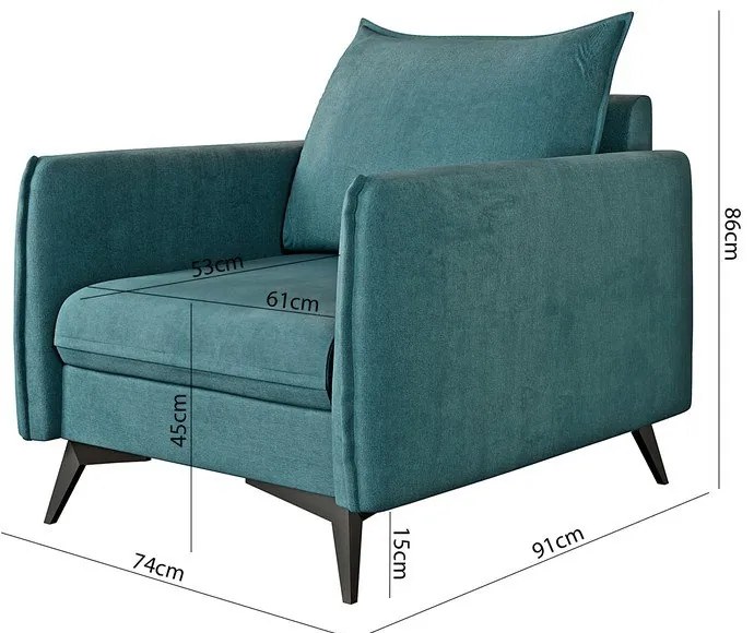 Kreslo v petrolejovej farbe Juli Bis – Ropez