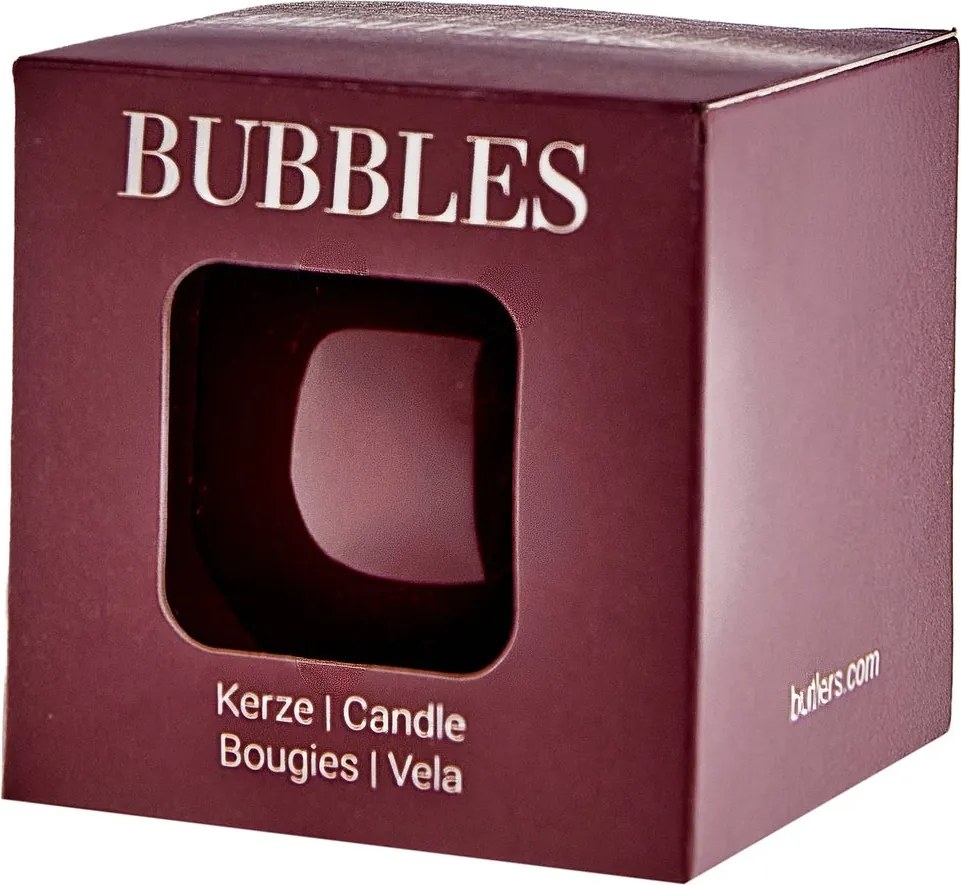 BUBBLES Sviečka guľatá lesklá 6 cm - bordó