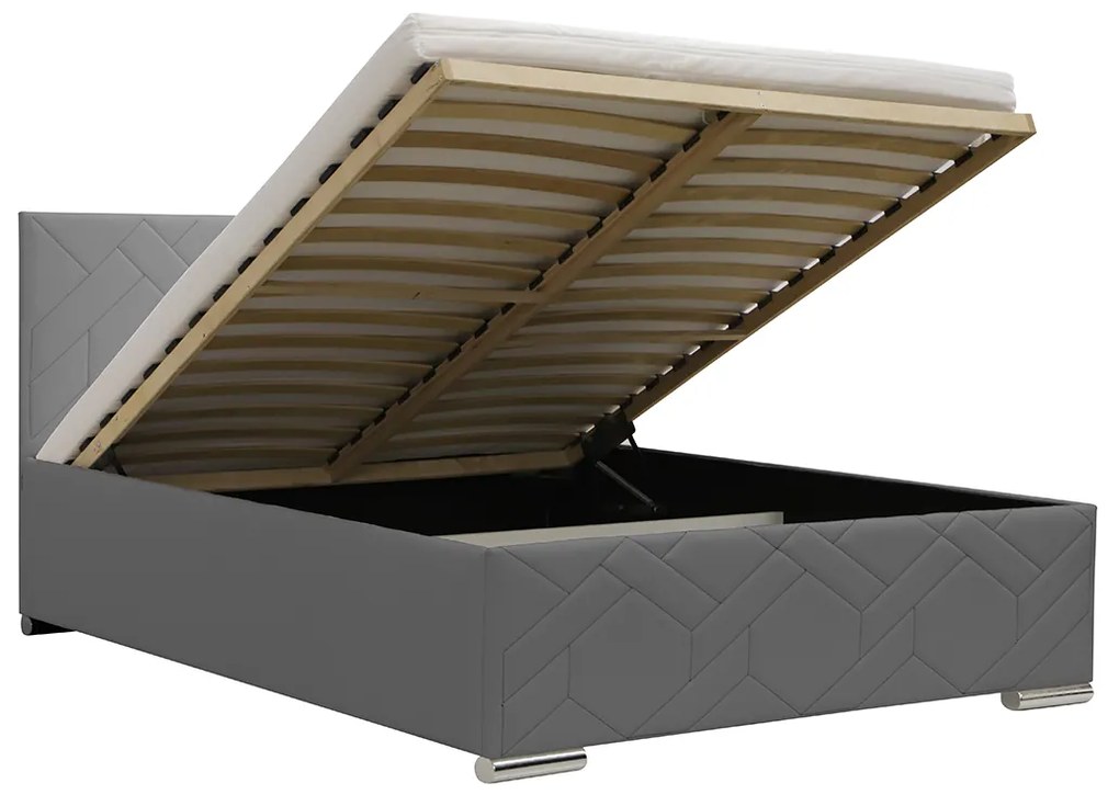 Čalúnená posteľ s úložným priestorom a matracom ECCO 120x200 cm Krémový