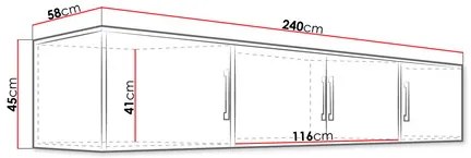 Šatníková skriňa Lenona 240 (biela). Vlastná spoľahlivá doprava až k Vám domov. 1122464