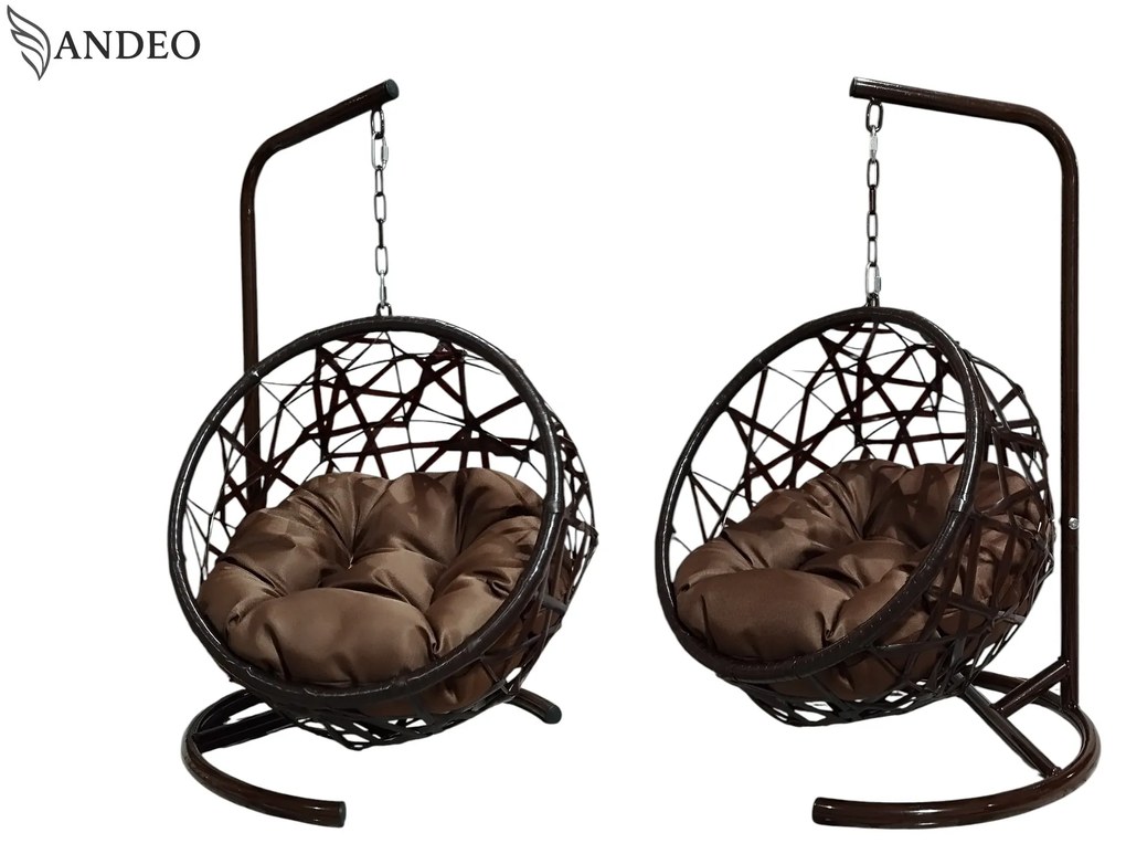 Závesné hojdacie kreslo pre mačky MOON - hnedé